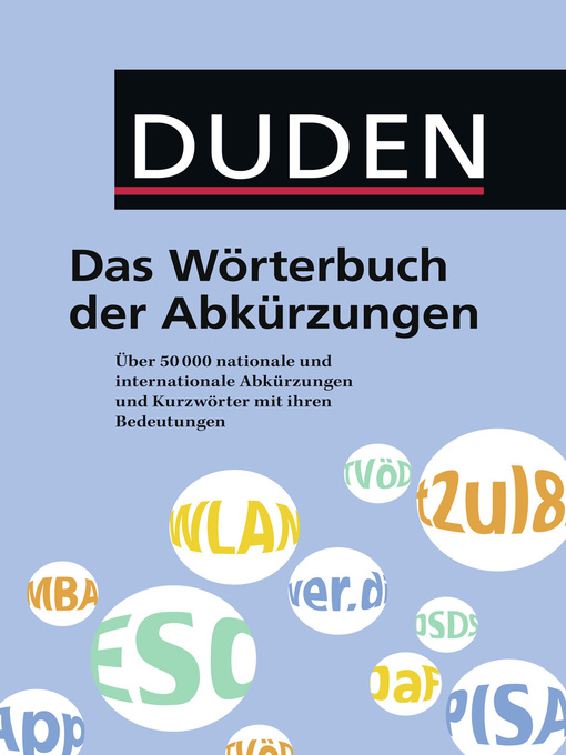 Cover image for Duden--Das Wörterbuch der Abkürzungen